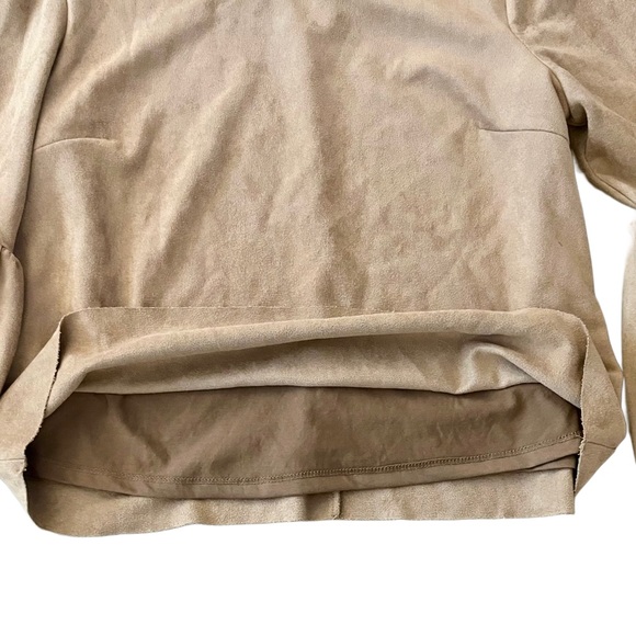 B.Original Faux Suede Bell Sleeve Top Boho Chic Camel Tan Size M - Picture 8 of 10